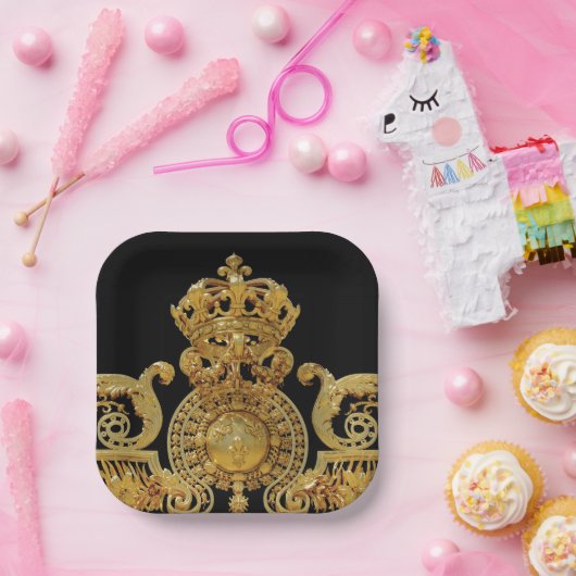 Isolated Golden gate of Versailles castle - Frankr Papieren Bordje (Feest)