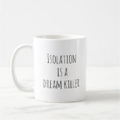 Isolatie is een dromendoder koffiemok (Links)