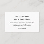 Isolatie Visitekaartjes Unieke moderne stijl (Achterkant)