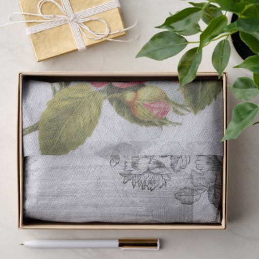 isolaties en bloemen Shabby Chic Tissuepapier (Geschenk)