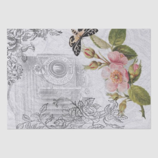  isolaties en bloemen Shabby Chic Tissuepapier (Voorkant)