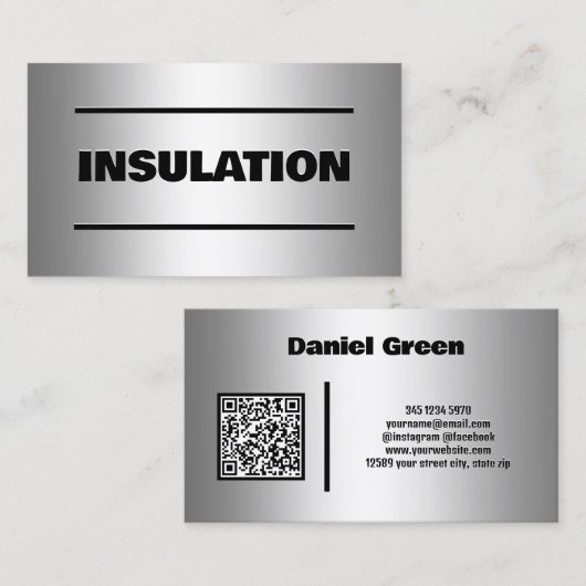 Isolatieservices Aangepaste QR-Visitekaartje Visitekaartje (Voorkant / Achterkant)