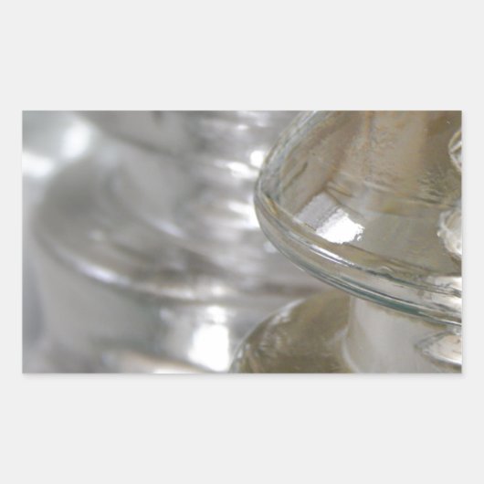 Isolatoren van helder glas rechthoekige sticker (Voorkant)