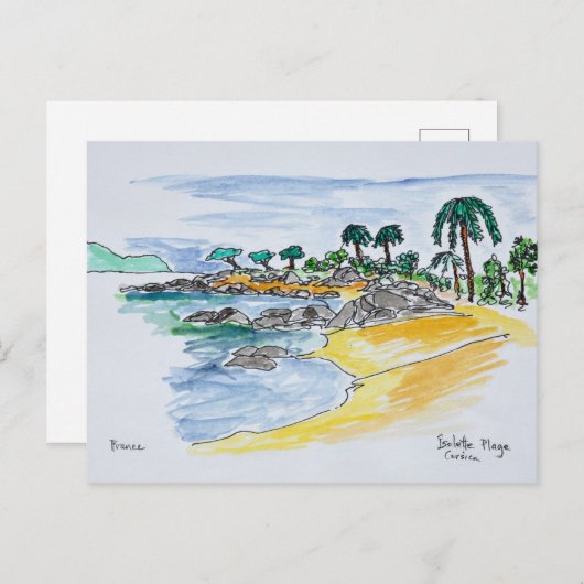 Isolella Beach, Ajaccio | Corsica, Frankrijk Briefkaart (Voorkant / Achterkant)