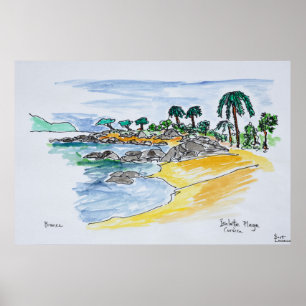 Isolella Beach, Ajaccio   Corsica, Frankrijk Poster