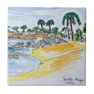 Isolella Beach, Ajaccio Corsica, Frankrijk Tegeltje