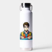 Isolierte Flasche mit Manga-Sicherheitsfachmann Waterfles (Voorkant)