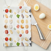 Isometric seamless pattern of various cheeses theedoek (Quarter Fold)