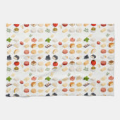 Isometric seamless pattern of various cheeses theedoek (Horizontaal)