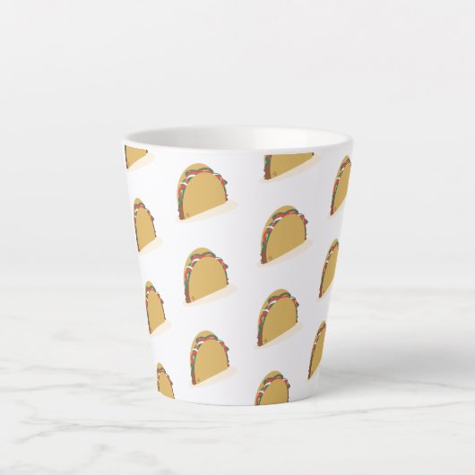 Isometric Taco Shell Food Restaurant Latte Mok (Voorkant)