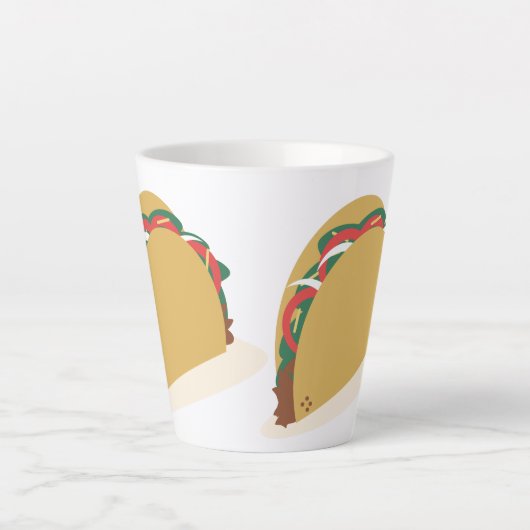 Isometric Tacos Shell Food Restaurant Latte Mok (Voorkant)