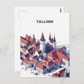 Isometrisch Briefkaart van Tallinn (Voorkant / Achterkant)