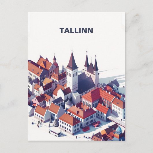 Isometrisch Briefkaart van Tallinn (Voorkant)