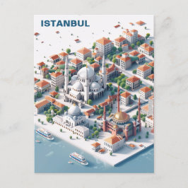Isometrisch Istanbul Travel Briefkaart