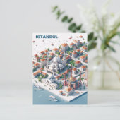 Isometrisch Istanbul Travel Briefkaart (Staand voorkant)