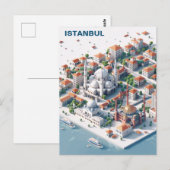 Isometrisch Istanbul Travel Briefkaart (Voorkant / Achterkant)