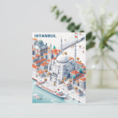 Isometrisch Istanbul Travel Briefkaart (Staand voorkant)