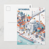 Isometrisch Istanbul Travel Briefkaart (Voorkant / Achterkant)