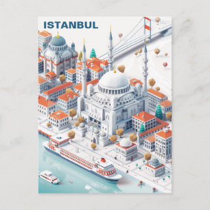 Isometrisch Istanbul Travel Briefkaart