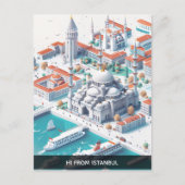 Isometrisch Istanbul Travel Briefkaart (Voorkant)