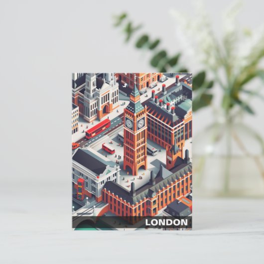 Isometrisch Londens Briefkaart (Staand voorkant)