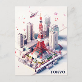 Isometrisch Tokyo Travel Briefkaart