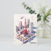 Isometrisch Tokyo Travel Briefkaart (Staand voorkant)