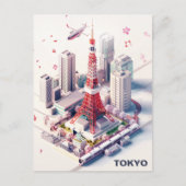 Isometrisch Tokyo Travel Briefkaart (Voorkant)