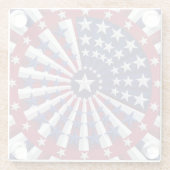 Isometrisch USA Flag Pattern Sierkussen Glazen Onderzetter (Achterkant)