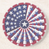 Isometrisch USA Flag Pattern Sierkussen Zandsteen Onderzetter (Voorkant)