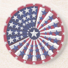 Isometrisch USA Flag Pattern Sierkussen Zandsteen Onderzetter