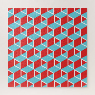 Isometrische blokjes: kleurrijke  achtergrond. legpuzzel