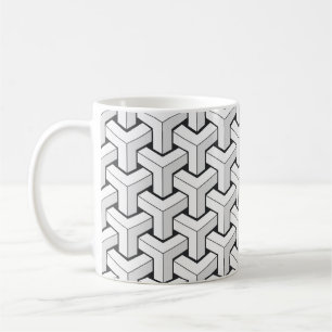 Isometrische blokjes zwart wit patroon koffiemok