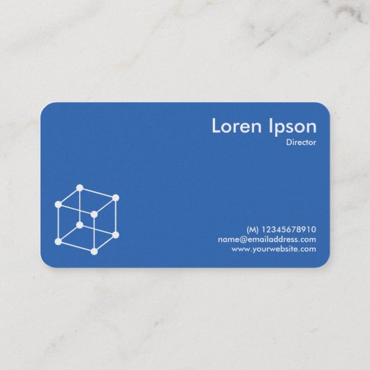 Isometrische Cube Motif - Blauwdruk (beide zijden) Visitekaartje (Achterkant)