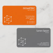 Isometrische Cube Motif - Oranje/grijs Visitekaartje (Voorkant / Achterkant)