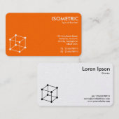 Isometrische Cube Motif - Oranje/wit Visitekaartje (Voorkant / Achterkant)