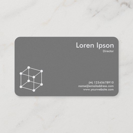 Isometrische Cube Motif - Rood/Grijs Visitekaartje (Achterkant)