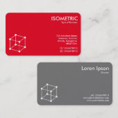 Isometrische Cube Motif - Rood/Grijs Visitekaartje (Voorkant / Achterkant)