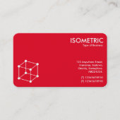 Isometrische Cube Motif - Rood/Wit Visitekaartje (Voorkant)