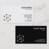 Isometrische Cube Motif - White/Black Visitekaartje (Voorkant / Achterkant)