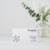 Isometrische Cube Motif - White/Black Visitekaartje (Staand voorkant)
