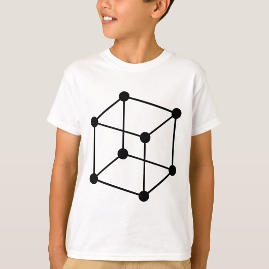 Isometrische Cube Motif - Zwart T-shirt (Voorkant)