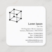 Isometrische kubus - wit en zwart op Sinaasappel Vierkante Visitekaartje (Achterkant)