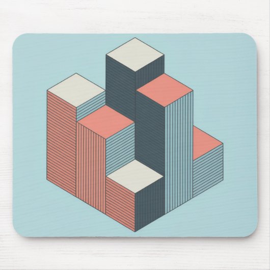 Isometrische Stad Blokken Vector Muismat (Voorkant)