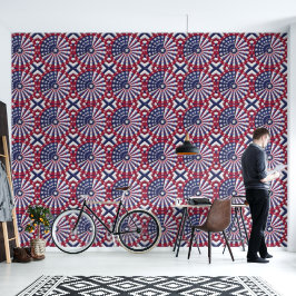 Isometrische VS Vlag Patroon Wallpaper & Curtain Behang