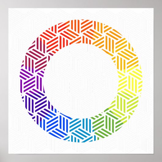 Isometrische Weave Color Wheel Poster (Voorkant)