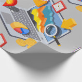 Isometrische Zakelijke Data-analyse Laptop Cadeaupapier (Hoek)