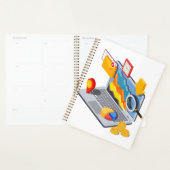 Isometrische zakelijke data-analyse laptop planner (Display)