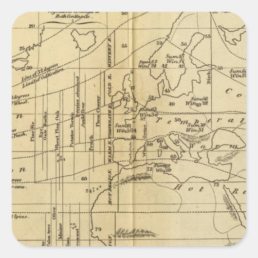 Isothermisch diagram vierkante sticker (Voorkant)