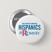 ispanics voor Romney Ronde Button 5,7 Cm (Voorkant /achterkant)